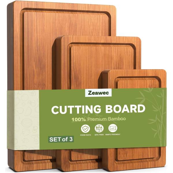 Bamboo Cutting Board Set for Kitchen
